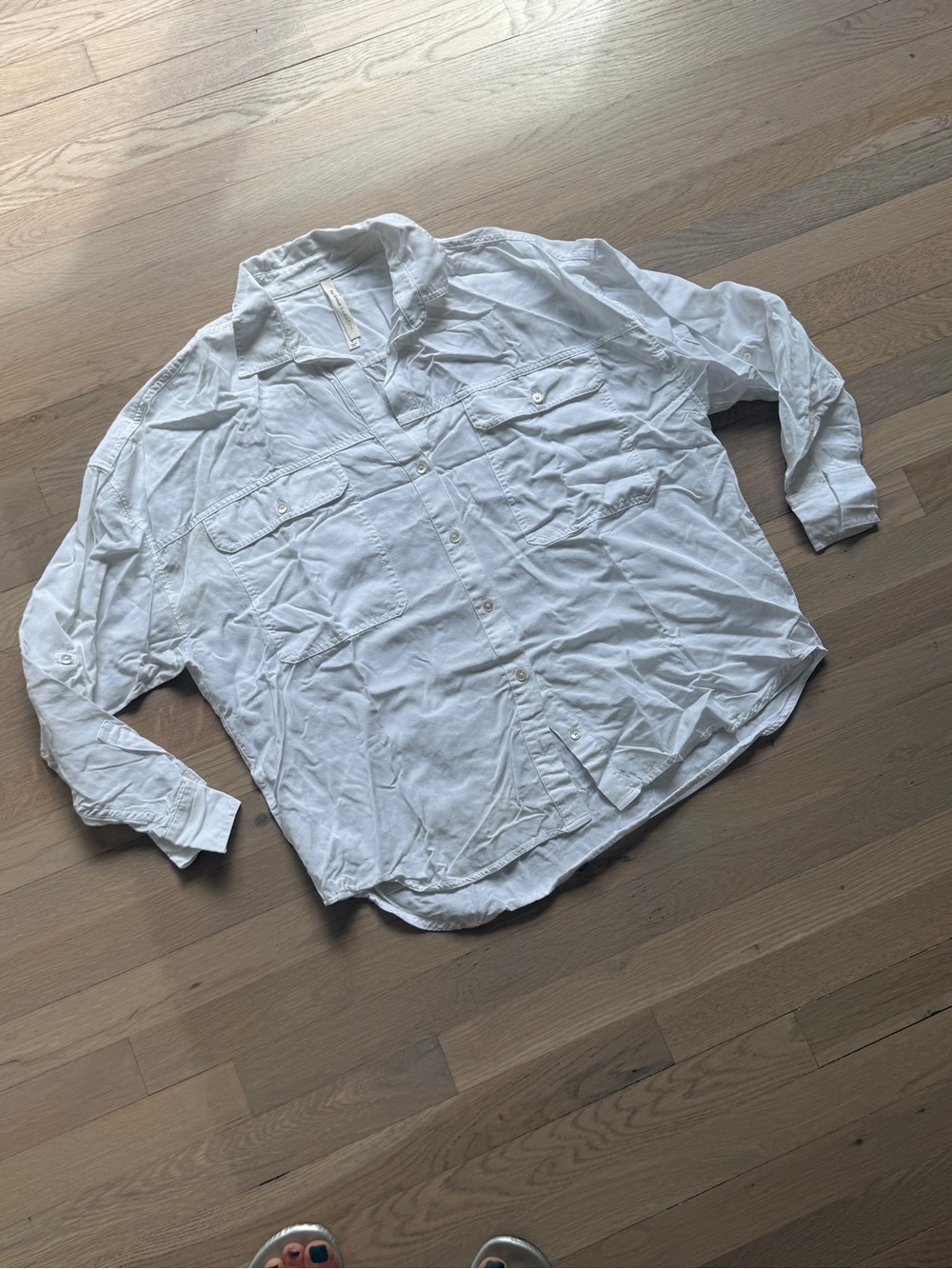 Aritzia Babaton Pocket White Button Down Blouse